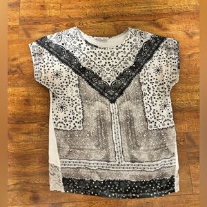 Zara Kids Monochrome Patterned Tee